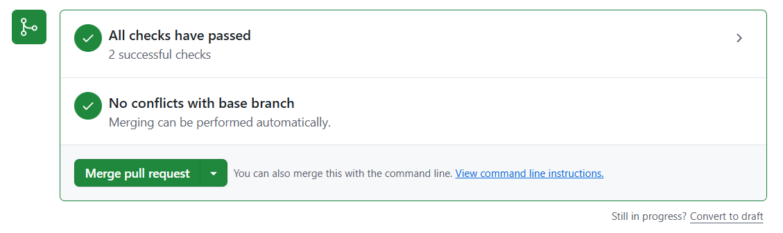 GitHub の Pull Request で Create a merge commit を選択してマージする画面